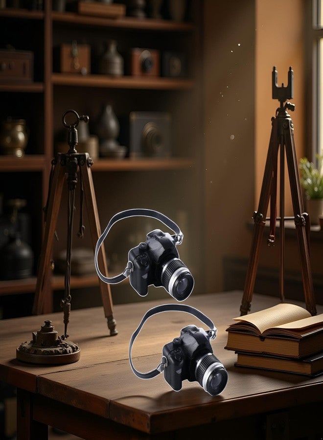 Mozff 2Pcs 1:4 Scale Mini Camera Prop Ornament Vintage Camera Model, Miniature Digital Camera Mini Decoration Accessories Photography Props Ornament - Image 5